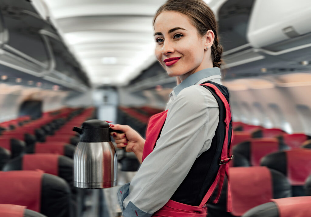 Foto einer Bedienung im Bus.